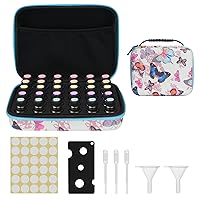 Unaone Essential Oils Carrying Case, Essential Oils Storage for 30 Bottles, Hold Up to 5 ml/10 ml/15 ml Essential Oils Bottle with Bottle Opener, Bottle Cap Labels, Funnels and Pipettes