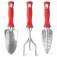 Garden Weasel 3-Piece Hand Tool Combo Set | Trowel, Transplanter and Cultivator | Heavy Duty Lawn and Garden Set, Digging, Planting, and Weeding | 91370-Q