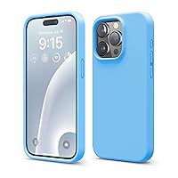 elago Compatible with iPhone 15 Pro Case, Liquid Silicone Case, Full Body Protective Cover, Shockproof, Slim Phone Case, Anti-Scratch Soft Microfiber Lining, 6.1 inch (Ocean Blue)