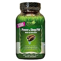 Power to Sleep PM - 120 Liquid Soft-Gels - with Melatonin, GABA, Ashwagandha, Valerian Root & L-Theanine - 60 Servings