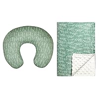 Green Sage Nursing Pillow Cover,Sage Minky Toddler Blanket for Boys Girls