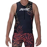 Zoot Men’s LTD Triathlon Tank Top, Compression Tri Top for Endurance Race & Training, with Pockets & UPF 50+ Primo Fabric