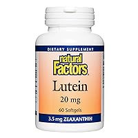 Natural Factors - Lutein 20mg, Natural Antioxidant to Support Eye Health, 60 Soft Gels