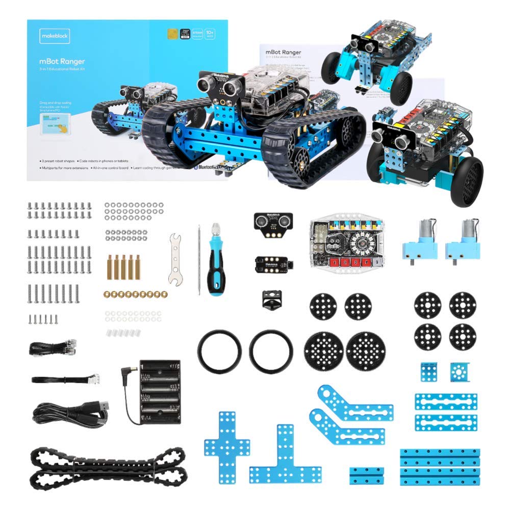 Makeblock mBot Ranger 3 in 1 Robot Toys, Coding Robot Kit STEM Educational Building Toys Support Scratch Arduino Programming, Programmable Remote Control Robot Gift for Kids Ages 10+