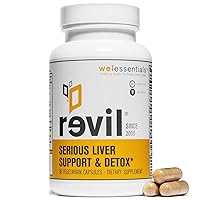Liver and Herbal Support - 90 Vegetarian Capsules - Revil Dietary Supplement with Organic Milk Thistle, Burdock Vitamin C - Gluten-Free