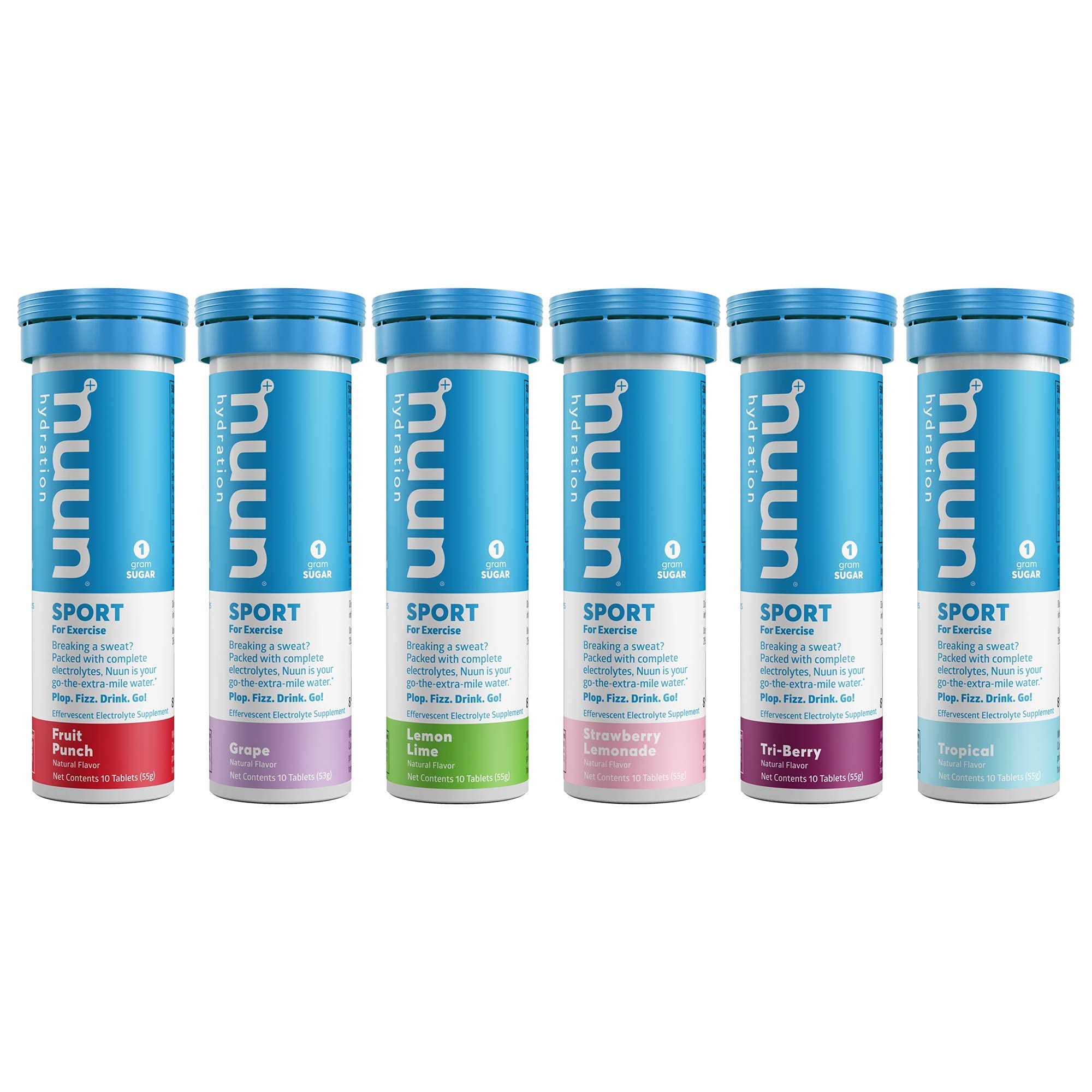 Nuun Sport Electrolyte Tablets for Proactive Hydration, Variety Pack, 6 Pack (60 Servings)