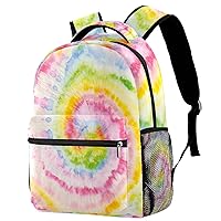 Backpack for Middle School Students Causal Bookbag Travel Work Daypack Tie Dye Rainbow Background