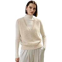 LilySilk 100% Cashmere Vest for Women Oversized V-Neck for Layering Velvet Soft Fluffy for Fall Winter