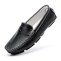 Women's Penny Slip-On Loafers Leather Driving Shoes Classic Casual Flat Moccasins