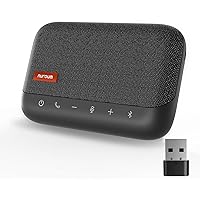Nuroum A15 Bluetooth Conference Speaker with 4 Microphones, 3 m 360° Voice Recognition, Noise Reduction, Connection via Bluetooth/Dongle/USB-A/C, Compatible with Teams/Zoom for Office/Home Office,