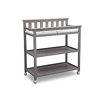 Flat Top Changing Table with Wheels and Changing Pad - Greenguard Gold Certified, Grey