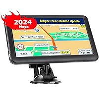 GPS Navigator for Car, 7 Inch Truck GPS Commercial Drivers 2024 Trucker GPS for Semi Truck, Map with Free Lifetime Updates, Spoken Turn by Turn Directions, Speed Limit Warnings
