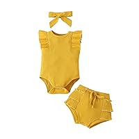 Baby Girl Baby Clothes Infant Clothes SetRound Neck TopsClothes Set 8 Shirt (Yellow, 6-9 Months)