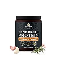 Ancient Nutrition Bone Broth Protein Powder, Butternut Squash, Grass-Fed Chicken and Beef Bone Broth Powder, 15g Protein Per Serving, Supports a Healthy Gut, 15 Servings