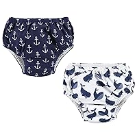 Hudson Baby Unisex Baby Swim Diapers, Whale Anchor, 12-18 Months