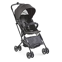 Itsy Ultra-Sturdy Compact Fold Lightweight Travel Toddler Stroller and Baby Stroller with Easy Carry Handle, Large UPF 50+ Sun Canopy, Storage Basket - Black