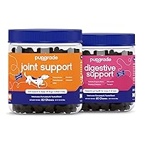 2-Pack Joint Support & Digestive Support Chews for Dogs - Soft Chews for Hip and Joint Pain Relief - Supplement with Probiotics, Prebiotics, Enzymes - 120 Chews Total