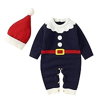 Christmas Costume Jumpsuit Kids Boys Girls Knitted Sweater for X-Mas Toddler Children Warm Cozy Romper Novelty