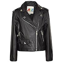 PU Leather Jacket Waterproof Black Coat For Girls Age 5-13 Years