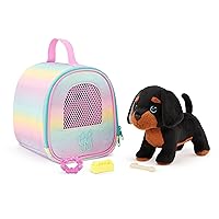 Glitter Girls – Stuffed Dog & Carrier – Doll Accessories – Teckel Puppy – Toys for Kids 3 Years+ – Slim & Pup Carrier Set