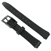 12mm Rubber PVC Plain Black Flexible Replacement Watch Band for Standard Ladies Swatch Watch