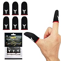 6 Pack Mobile Phone Gaming Finger Sleeves, Nuozme Finger Sleeves Compatible with All Touchscreen Devices, 0.15mm Superconducting Nanofibers, Smooth Feel, Anti-Sweat, Extremely Thin, Red Edge