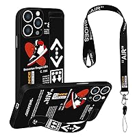 STORYBOX for iPhone 15 Pro Max Cool Wristband Case for Boys,Sports Shoes Brand Style Designer Kickstand Case and Trendy Off Black White Pattern,Shockproof Protective Case