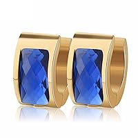 316L Stainless Steel Women Gold-color Blue fashion earrings for men