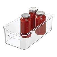 iDesign BPA-Free Plastic Crisp Large Pantry and Fridge Organizer with Easy to Grip Integrated Handles for Kitchen, Fridge, Freezer, Pantry and Cabinet Organization, 16