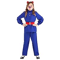 Gum-chewing Ticket Winner Costume for Kids, Violet Jumpsuit with Red Belt