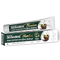 Herbodent® Premium Toothpaste - 21 Herbs for Strong Teeth & Healthy Gums - Neem, Clove, Cinnamon, Cardamom with Natural Mouthwash - No Paraben, No Fluoride, No Saccharin, No Triclosan (1)