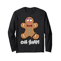 Oh Snap Shirt Funny Gingerbread Man Christmas Bakery Cake Long Sleeve T-Shirt