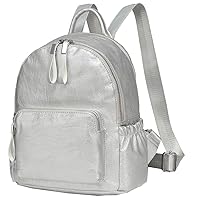 VASCHY Mini PU Leather Backpack Girls Women Backpack Fashion Lightweight School Bag for Women