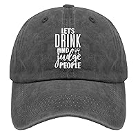Let's Drink and Judge People Sun Hat Gym Hat Pigment Black Trucker Hats Gifts for Grandma Cool Caps