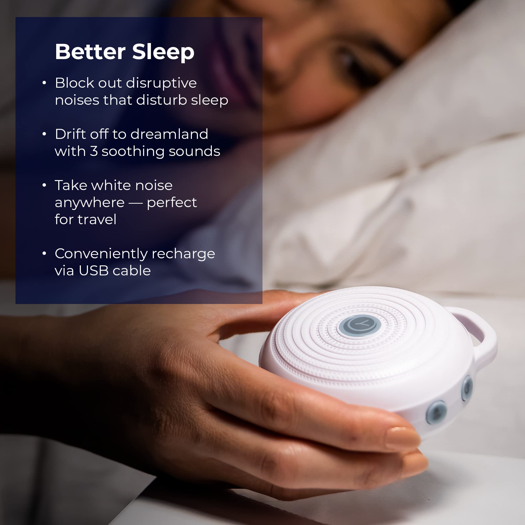 Yogasleep Rohm Portable White Noise Sound Machine, 3 Soothing Natural Sounds with Volume Control, Sleep Therapy For Adults, Kids & Baby, Noise Cancelling for Office Privacy & Meditation, Registry Gift