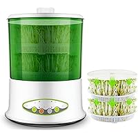 Electric Germination Machine Germination Box, Multi-Function Automatic Watering Seed Germination Machine Home Kitchen Bean Sprouts Incubator,2 Layer-1/