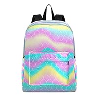 Rainbow School Backpack for Kid 5-19 yrs,Rainbow Backpack Childen School Bag Polyester Bookbag