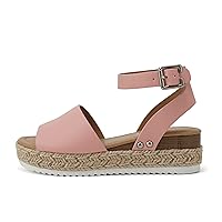 Soda Little Kids/Children/Girls Topic-IIS Espadrille Flatform Wedge Open Toe Sandals