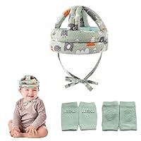 Baby Safety Helmet Infant Toddler Breathable and Adjustable Head Cushion Bumper Bonnet for Running Walking Crawling (Green),BB-1003 Green