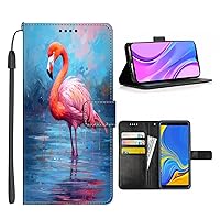 Wallet Case for Samsung Galaxy A3 A30 A30S A31 A32 A33 A34 A40 A42 A43 A44 A5 A50 A51 A52 A53 A54 4G/5G with Flamingo-aa508 TPU Leather Card Holder Case