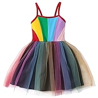Simple Frock Toddler Girls Sleeveless Multicolor Mesh Dress Princess Dress Dance Party Dresses Clothes Girls Dress Cardigan
