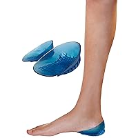 KidSole Full Coverage Shock Absorbing Heel Cups for Kid's with Sensitive Heels, Heel Spurs, Plantar Fasciitis Deep Heel with Raised Sides. (Kids Size 2-7) (Blue)