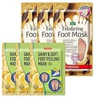Purederm Shiny & Soft Foot Peeling Mask (3 Pack) Exfoliating Foot Mask (3 Pack)