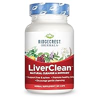 RidgeCrest LiverClean, Herbal Cleanse and Support Veg-Capsules, 60-Count