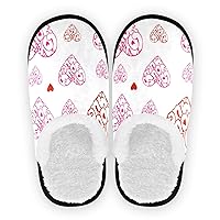 Travel Slippers Valentine's Day Cute Hearts Love You Pink For Girls Anti-Slip House Indoor Outdoor Slippers