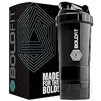 Boldfit Gym Spider Shaker Bottle 500ml with Extra Compartment, 100% Leakproof Guarantee, Ideal for Protein, Preworkout and BCAAs, BPA Free Material …