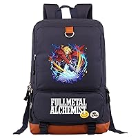 Unisex Fullmetal Alchemist Daypack Lightweight Laptop Computer Bag,Lightweight Canvas Knapsack for Travel
