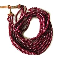 4 Strand Ruby Bead Necklace,Natural Ruby Smooth Rondelle Beads,3.5 to 5.5mm Beads,20-22 Inch Strand,GDS77