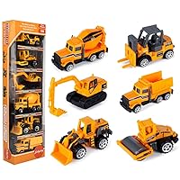 Small Construction Trucks , Kids Construction Vehicles Toy, Friction Powered Kids Dumper Truck, Bulldozers,Forklift,Tank Truck, Asphalt Car, Excavator Toy for Children
