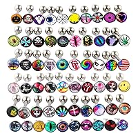 Lot of Surgical Steel Metal Tongue Rings Barbells Funny Nasty Wordings Picture Logo Signs 14g - Length 5/8